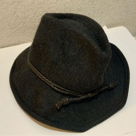 Eric Javits Western Cowboy Felt Hat Leather Trim - Picture 2 of 11
